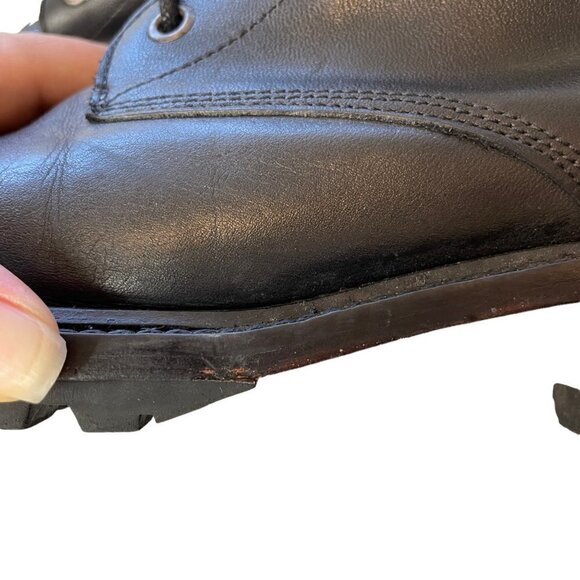 Rachel Comey Dame Kidskin Leather Lace Up Combat Boots Black Size 8.5 - Picture 6 of 12